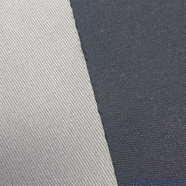 Woven Twill Cotton Touch 3 Layer Polyester Garment Fabric with Knitted Textile