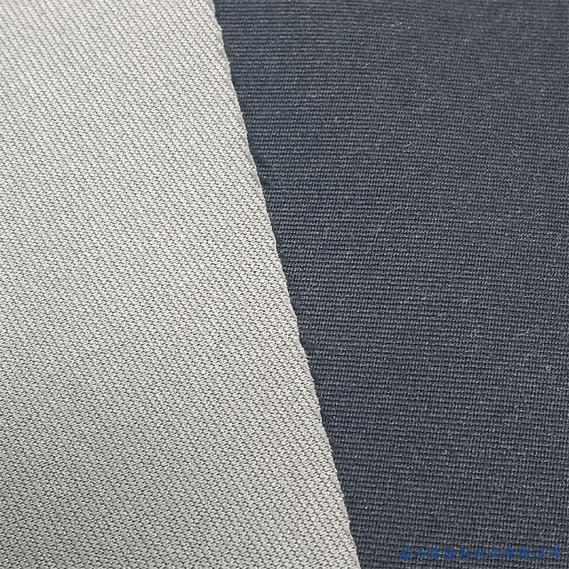 Woven Twill Cotton Touch 3 Layer Polyester Garment Fabric with Knitted Textile